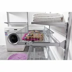 BAUHAUS Element System Drahtkorb 35 X 80 Cm, Mit Auszug, Weiß/Aluminium -BAUHAUS 12 3445