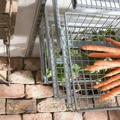 BAUHAUS Element System Drahtkorb 35 X 80 Cm, Mit Auszug, Weiß/Aluminium -BAUHAUS 12 3446