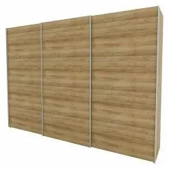 BAUHAUS Express Möbel Schwebetürenschrank Stars B X T X H: 300 X 68 X 216 Cm, Farbe Griff: Aluminiumfarben, Farbe Front: Eiche Riviera, Farbe Korpus: Eiche Riviera