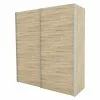 BAUHAUS Express Möbel Schwebetürenschrank Stars B X T X H: 200 X 68 X 216 Cm, Farbe Griff: Aluminiumfarben, Farbe Front: Eiche Sonoma, Farbe Korpus: Eiche Sonoma