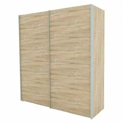 BAUHAUS Express Möbel Schwebetürenschrank Stars B X T X H: 200 X 68 X 216 Cm, Farbe Griff: Aluminiumfarben, Farbe Front: Eiche Sonoma, Farbe Korpus: Eiche Sonoma