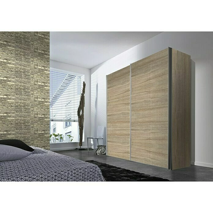 BAUHAUS Express Möbel Schwebetürenschrank Stars B X T X H: 200 X 68 X 216 Cm, Farbe Griff: Aluminiumfarben, Farbe Front: Eiche Sonoma, Farbe Korpus: Eiche Sonoma 3 BAUHAUS Express Möbel Schwebetürenschrank Stars B X T X H: 200 X 68 X 216 Cm, Farbe Griff: Aluminiumfarben, Farbe Front: Eiche Sonoma, Farbe Korpus: Eiche Sonoma – Bild 3