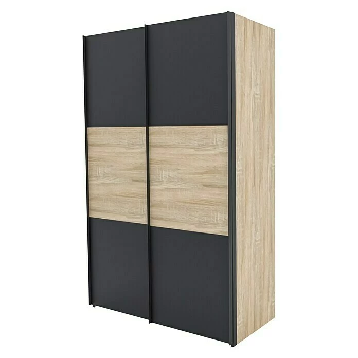 BAUHAUS Express Möbel Schwebetürenschrank Stars B X T X H: 150 X 68 X 236 Cm, Farbe Griff: Graphitfarben, Farbe Front: Graphit/Sonoma Eiche, Farbe Korpus: Sonoma Eiche 1 BAUHAUS Express Möbel Schwebetürenschrank Stars B X T X H: 150 X 68 X 236 Cm, Farbe Griff: Graphitfarben, Farbe Front: Graphit/Sonoma Eiche, Farbe Korpus: Sonoma Eiche
