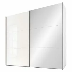 BAUHAUS Express Möbel Schwebetürenschrank Swift B X T X H: 250 X 68 X 216 Cm, Mit Glasfronten & Spiegel, Ohne Zubehör, Farbe Front: Weiß, Farbe Korpus: Weiß