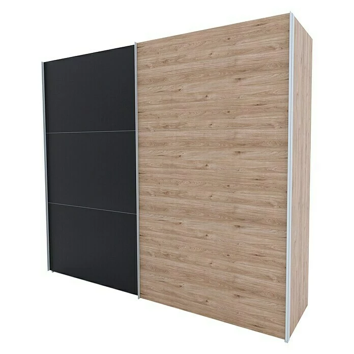 BAUHAUS Express Möbel Schwebetürenschrank Swift B X T X H: 250 X 68 X 216 Cm, Ohne Spiegel, Mit Zubehör, Farbe Front: Basalt/Eiche Jackson, Farbe Korpus: Eiche Jackson 1 BAUHAUS Express Möbel Schwebetürenschrank Swift B X T X H: 250 X 68 X 216 Cm, Ohne Spiegel, Mit Zubehör, Farbe Front: Basalt/Eiche Jackson, Farbe Korpus: Eiche Jackson
