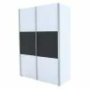 BAUHAUS Express Möbel Schwebetürenschrank Stars B X T X H: 150 X 68 X 236 Cm, Farbe Griff: Aluminiumfarben, Farbe Front: Weiß/Graphit, Farbe Korpus: Weiß