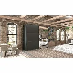 BAUHAUS Express Möbel Schwebetürenschrank Swift B X T X H: 250 X 68 X 216 Cm, Mit Spiegel, Mit Zubehör, Farbe Front: Basalt, Farbe Korpus: Eiche Jackson -BAUHAUS 12 3549