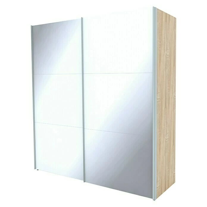 BAUHAUS Express Möbel Schwebetürenschrank Stars B X T X H: 200 X 68 X 216 Cm, Farbe Griff: Aluminiumfarben, Farbe Front: Weißglas, Farbe Korpus: Eiche Sonoma 1 BAUHAUS Express Möbel Schwebetürenschrank Stars B X T X H: 200 X 68 X 216 Cm, Farbe Griff: Aluminiumfarben, Farbe Front: Weißglas, Farbe Korpus: Eiche Sonoma