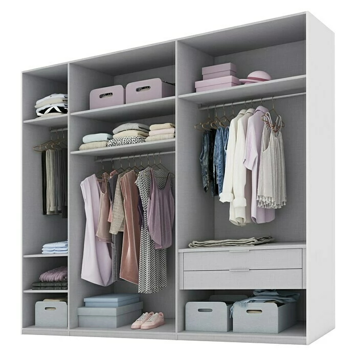 BAUHAUS Express Möbel Schwebetürenschrank Swift B X T X H: 250 X 68 X 216 Cm, Mit Glasfronten, Mit Zubehör, Farbe Front: Basaltglas Mittig/Basalt, Farbe Korpus: Basalt 3 BAUHAUS Express Möbel Schwebetürenschrank Swift B X T X H: 250 X 68 X 216 Cm, Mit Glasfronten, Mit Zubehör, Farbe Front: Basaltglas Mittig/Basalt, Farbe Korpus: Basalt – Bild 3