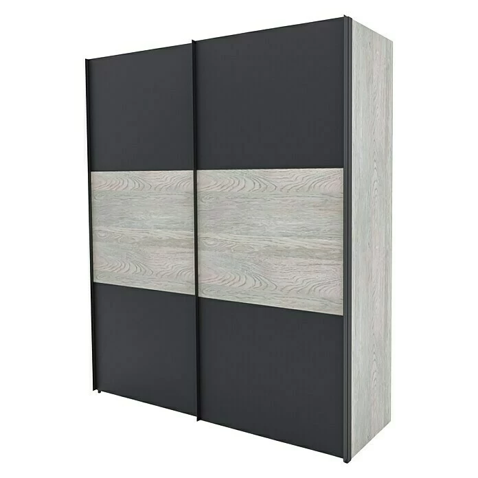 BAUHAUS Express Möbel Schwebetürenschrank Stars B X T X H: 200 X 68 X 236 Cm, Farbe Griff: Graphitfarben, Farbe Front: Graphit/Platin Eiche, Farbe Korpus: Platin Eiche 1 BAUHAUS Express Möbel Schwebetürenschrank Stars B X T X H: 200 X 68 X 236 Cm, Farbe Griff: Graphitfarben, Farbe Front: Graphit/Platin Eiche, Farbe Korpus: Platin Eiche