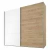 BAUHAUS Express Möbel Schwebetürenschrank Swift B X T X H: 200 X 68 X 216 Cm, Ohne Spiegel, Ohne Zubehör, Farbe Front: Weiß/Eiche Jackson Vertikal, Farbe Korpus: Eiche Jackson