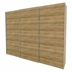 BAUHAUS Express Möbel Schwebetürenschrank Stars B X T X H: 300 X 68 X 236 Cm, Farbe Griff: Aluminiumfarben, Farbe Front: Eiche Riviera, Farbe Korpus: Eiche Riviera