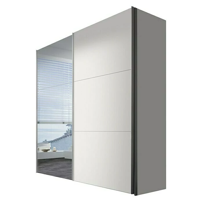 BAUHAUS Express Möbel Schwebetürenschrank Stars B X T X H: 200 X 68 X 216 Cm, Farbe Griff: Aluminiumfarben, Farbe Front: Weiß/Spiegel, Farbe Korpus: Weiß 1 BAUHAUS Express Möbel Schwebetürenschrank Stars B X T X H: 200 X 68 X 216 Cm, Farbe Griff: Aluminiumfarben, Farbe Front: Weiß/Spiegel, Farbe Korpus: Weiß