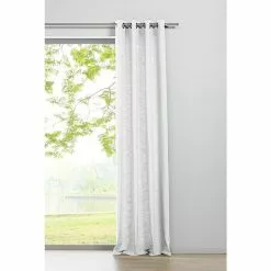 BAUHAUS Ösenschal Leinen-Look B X H: 135 X 245 Cm, 100 % Polyester, Weiß