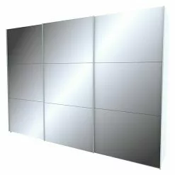 BAUHAUS Express Möbel Schwebetürenschrank Stars B X T X H: 300 X 68 X 236 Cm, Farbe Griff: Aluminiumfarben, Farbe Front: Spiegel, Farbe Korpus: Weiß