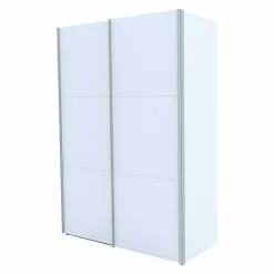 BAUHAUS Express Möbel Schwebetürenschrank Stars B X T X H: 150 X 68 X 216 Cm, Farbe Griff: Aluminiumfarben, Farbe Front: Weiß, Farbe Korpus: Weiß