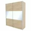 BAUHAUS Express Möbel Schwebetürenschrank Stars B X T X H: 200 X 68 X 236 Cm, Farbe Griff: Aluminiumfarben, Farbe Front: Eiche Sonoma/Weißglas, Farbe Korpus: Eiche Sonoma