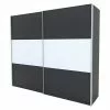 BAUHAUS Express Möbel Schwebetürenschrank Stars B X T X H: 250 X 68 X 216 Cm, Farbe Griff: Alufarben, Farbe Front: Graphit/Weiß, Farbe Korpus: Graphit