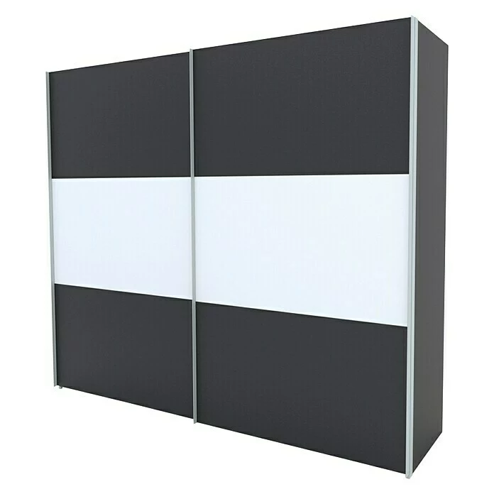 BAUHAUS Express Möbel Schwebetürenschrank Stars B X T X H: 250 X 68 X 216 Cm, Farbe Griff: Alufarben, Farbe Front: Graphit/Weiß, Farbe Korpus: Graphit 1 BAUHAUS Express Möbel Schwebetürenschrank Stars B X T X H: 250 X 68 X 216 Cm, Farbe Griff: Alufarben, Farbe Front: Graphit/Weiß, Farbe Korpus: Graphit