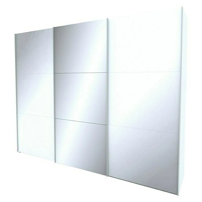 BAUHAUS Express Möbel Schwebetürenschrank Stars B X T X H: 300 X 68 X 236 Cm, Farbe Griff: Aluminiumfarben, Farbe Front: Weißglas/Spiegel, Farbe Korpus: Weiß 1 BAUHAUS Express Möbel Schwebetürenschrank Stars B X T X H: 300 X 68 X 236 Cm, Farbe Griff: Aluminiumfarben, Farbe Front: Weißglas/Spiegel, Farbe Korpus: Weiß