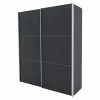 BAUHAUS Express Möbel Schwebetürenschrank Stars B X T X H: 200 X 68 X 236 Cm, Farbe Griff: Aluminiumfarben, Farbe Front: Graphit, Farbe Korpus: Graphit