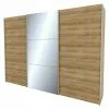 BAUHAUS Express Möbel Schwebetürenschrank Stars B X T X H: 300 X 68 X 216 Cm, Farbe Griff: Aluminiumfarben, Farbe Front: Eiche Riviera/Spiegel, Farbe Korpus: Eiche Riviera