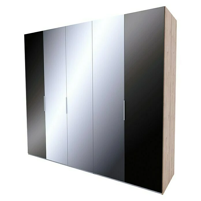 BAUHAUS Express Möbel Drehtürschrank Swift B X T X H: 250 X 58 X 216 Cm, Mit Spiegel, Mit Zubehör, Farbe Front: Basaltglas, Farbe Korpus: Eiche Jackson 1 BAUHAUS Express Möbel Drehtürschrank Swift B X T X H: 250 X 58 X 216 Cm, Mit Spiegel, Mit Zubehör, Farbe Front: Basaltglas, Farbe Korpus: Eiche Jackson