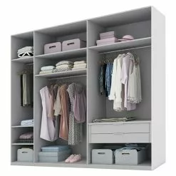 BAUHAUS Express Möbel Schwebetürenschrank Swift B X T X H: 250 X 68 X 216 Cm, Ohne Spiegel, Mit Zubehör, Farbe Korpus: Weiß, Farbe Front: Weiß -BAUHAUS 12 3939