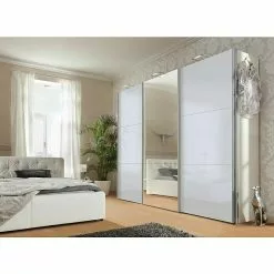 BAUHAUS Express Möbel Schwebetürenschrank Stars B X T X H: 300 X 68 X 216 Cm, Farbe Griff: Aluminiumfarben, Farbe Front: Spiegel, Farbe Korpus: Seidengrau -BAUHAUS 12 3966