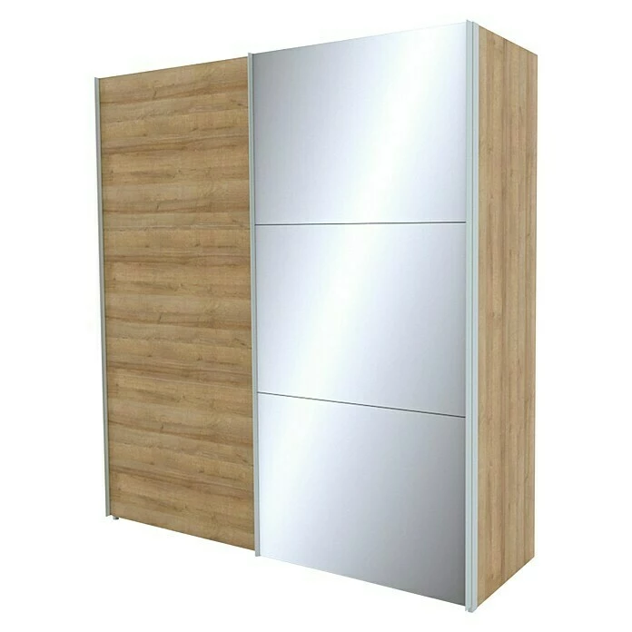 BAUHAUS Express Möbel Schwebetürenschrank Stars B X T X H: 200 X 68 X 216 Cm, Farbe Griff: Aluminiumfarben, Farbe Front: Eiche Riviera/Spiegel, Farbe Korpus: Eiche Riviera 1 BAUHAUS Express Möbel Schwebetürenschrank Stars B X T X H: 200 X 68 X 216 Cm, Farbe Griff: Aluminiumfarben, Farbe Front: Eiche Riviera/Spiegel, Farbe Korpus: Eiche Riviera