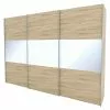 BAUHAUS Express Möbel Schwebetürenschrank Stars B X T X H: 300 X 68 X 216 Cm, Farbe Griff: Aluminiumfarben, Farbe Front: Eiche Sonoma/Weißglas, Farbe Korpus: Eiche Sonoma