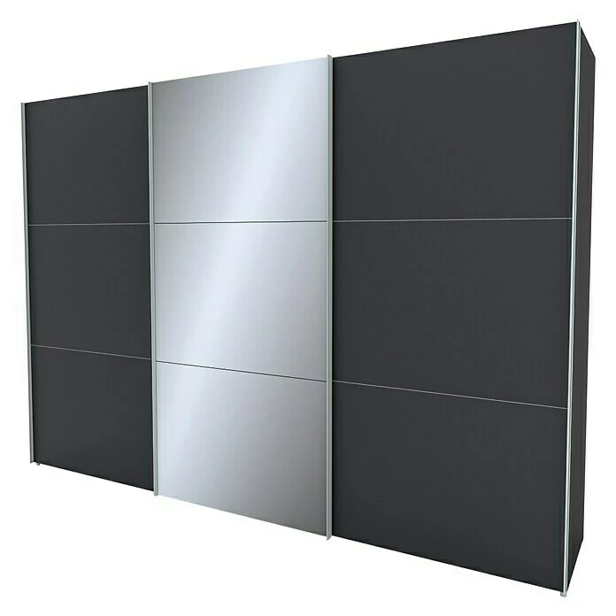 BAUHAUS Express Möbel Schwebetürenschrank Stars B X T X H: 300 X 68 X 216 Cm, Farbe Griff: Alufarben, Farbe Front: Graphit/Grauspiegel Senkrecht, Farbe Korpus: Graphit 1 BAUHAUS Express Möbel Schwebetürenschrank Stars B X T X H: 300 X 68 X 216 Cm, Farbe Griff: Alufarben, Farbe Front: Graphit/Grauspiegel Senkrecht, Farbe Korpus: Graphit