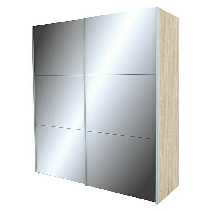 BAUHAUS Express Möbel Schwebetürenschrank Stars B X T X H: 200 X 68 X 236 Cm, Farbe Griff: Aluminiumfarben, Farbe Front: Spiegel, Farbe Korpus: Eiche Sonoma 1 BAUHAUS Express Möbel Schwebetürenschrank Stars B X T X H: 200 X 68 X 236 Cm, Farbe Griff: Aluminiumfarben, Farbe Front: Spiegel, Farbe Korpus: Eiche Sonoma