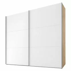 BAUHAUS Express Möbel Schwebetürenschrank Swift B X T X H: 250 X 68 X 216 Cm, Ohne Spiegel, Mit Zubehör, Farbe Front: Weiß, Farbe Korpus: Eiche Jackson