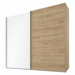 BAUHAUS Express Möbel Schwebetürenschrank Swift B X T X H: 250 X 68 X 216 Cm, Ohne Spiegel, Ohne Zubehör, Farbe Front: Weiß/Eiche Jackson Vertikal, Farbe Korpus: Eiche Jackson