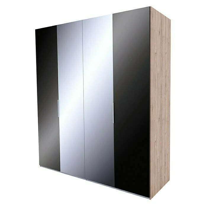 BAUHAUS Express Möbel Drehtürschrank Swift B X T X H: 200 X 58 X 216 Cm, Mit Spiegel, Mit Zubehör, Farbe Front: Basaltglas, Farbe Korpus: Eiche Jackson 1 BAUHAUS Express Möbel Drehtürschrank Swift B X T X H: 200 X 58 X 216 Cm, Mit Spiegel, Mit Zubehör, Farbe Front: Basaltglas, Farbe Korpus: Eiche Jackson