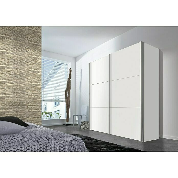 BAUHAUS Express Möbel Schwebetürenschrank Stars B X T X H: 200 X 68 X 236 Cm, Farbe Griff: Aluminiumfarben, Farbe Front: Weiß/Graphit, Farbe Korpus: Weiß 3 BAUHAUS Express Möbel Schwebetürenschrank Stars B X T X H: 200 X 68 X 236 Cm, Farbe Griff: Aluminiumfarben, Farbe Front: Weiß/Graphit, Farbe Korpus: Weiß – Bild 3