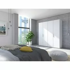 BAUHAUS Express Möbel Drehtürschrank Swift B X T X H: 200 X 58 X 216 Cm, Ohne Spiegel, Ohne Zubehör, Farbe Front: Weiß, Farbe Korpus: Weiß -BAUHAUS 12 4200