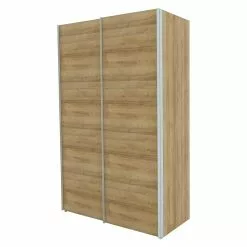 BAUHAUS Express Möbel Schwebetürenschrank Stars B X T X H: 150 X 68 X 236 Cm, Farbe Griff: Aluminiumfarben, Farbe Front: Eiche Riviera, Farbe Korpus: Eiche Riviera