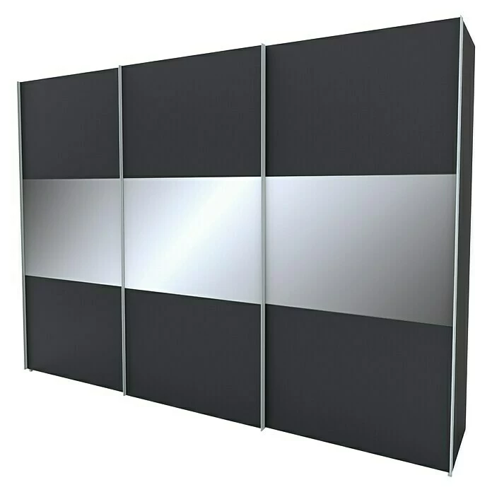 BAUHAUS Express Möbel Schwebetürenschrank Stars B X T X H: 300 X 68 X 216 Cm, Farbe Griff: Alufarben, Farbe Front: Graphit/Grauspiegel Mittig, Farbe Korpus: Graphit 1 BAUHAUS Express Möbel Schwebetürenschrank Stars B X T X H: 300 X 68 X 216 Cm, Farbe Griff: Alufarben, Farbe Front: Graphit/Grauspiegel Mittig, Farbe Korpus: Graphit