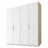 BAUHAUS Express Möbel Drehtürschrank Swift B X T X H: 200 X 58 X 216 Cm, Ohne Spiegel, Mit Zubehör, Farbe Front: Weiß, Farbe Korpus: Eiche Jackson