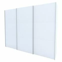 BAUHAUS Express Möbel Schwebetürenschrank Stars B X T X H: 300 X 68 X 236 Cm, Farbe Griff: Aluminiumfarben, Farbe Front: Weiß, Farbe Korpus: Weiß