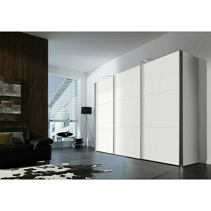 BAUHAUS Express Möbel Schwebetürenschrank Stars B X T X H: 300 X 68 X 236 Cm, Farbe Griff: Aluminiumfarben, Farbe Front: Weiß, Farbe Korpus: Weiß 3 BAUHAUS Express Möbel Schwebetürenschrank Stars B X T X H: 300 X 68 X 236 Cm, Farbe Griff: Aluminiumfarben, Farbe Front: Weiß, Farbe Korpus: Weiß – Bild 3