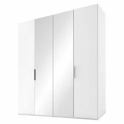 BAUHAUS Express Möbel Drehtürschrank Swift B X T X H: 200 X 58 X 216 Cm, Mit Spiegel, Ohne Zubehör, Farbe Front: Weiß, Farbe Korpus: Weiß