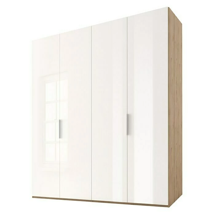 BAUHAUS Express Möbel Drehtürschrank Swift B X T X H: 200 X 58 X 216 Cm, Mit Glasfronten, Mit Zubehör, Farbe Front: Weiß, Farbe Korpus: Eiche Jackson 1 BAUHAUS Express Möbel Drehtürschrank Swift B X T X H: 200 X 58 X 216 Cm, Mit Glasfronten, Mit Zubehör, Farbe Front: Weiß, Farbe Korpus: Eiche Jackson