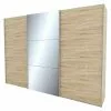 BAUHAUS Express Möbel Schwebetürenschrank Stars B X T X H: 300 X 68 X 216 Cm, Farbe Griff: Aluminiumfarben, Farbe Front: Eiche Sonoma/Spiegel, Farbe Korpus: Eiche Sonoma