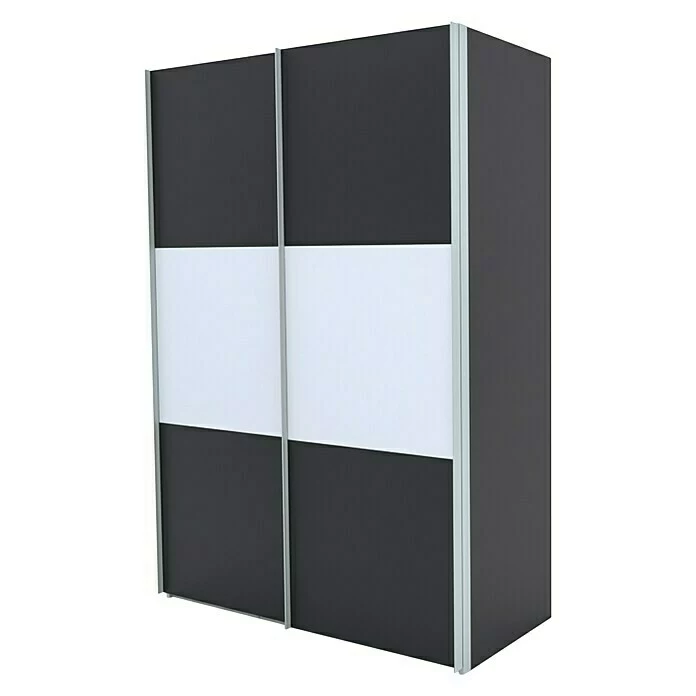 BAUHAUS Express Möbel Schwebetürenschrank Stars B X T X H: 150 X 68 X 236 Cm, Farbe Griff: Alufarben, Farbe Front: Graphit/Weiß, Farbe Korpus: Graphit 1 BAUHAUS Express Möbel Schwebetürenschrank Stars B X T X H: 150 X 68 X 236 Cm, Farbe Griff: Alufarben, Farbe Front: Graphit/Weiß, Farbe Korpus: Graphit