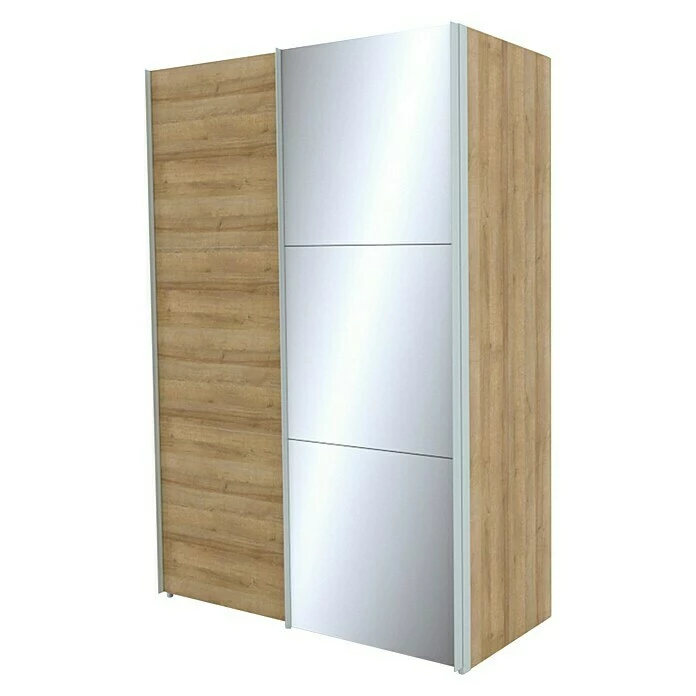 BAUHAUS Express Möbel Schwebetürenschrank Stars B X T X H: 150 X 68 X 236 Cm, Farbe Griff: Aluminiumfarben, Farbe Front: Eiche Riviera/Spiegel, Farbe Korpus: Eiche Riviera 1 BAUHAUS Express Möbel Schwebetürenschrank Stars B X T X H: 150 X 68 X 236 Cm, Farbe Griff: Aluminiumfarben, Farbe Front: Eiche Riviera/Spiegel, Farbe Korpus: Eiche Riviera