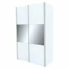 BAUHAUS Express Möbel Schwebetürenschrank Stars B X T X H: 150 X 68 X 236 Cm, Farbe Griff: Aluminiumfarben, Farbe Front: Weiß/Grauspiegel, Farbe Korpus: Weiß