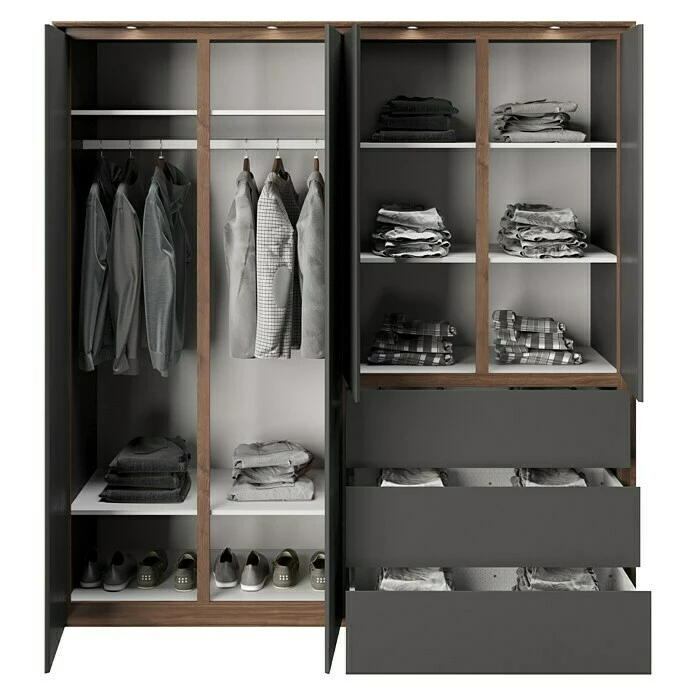 BAUHAUS Phönix Playboy Kleiderschrank Victoria L X B X H: 66,3 X 200 X 212 Cm, Nussbaum 4 BAUHAUS Phönix Playboy Kleiderschrank Victoria L X B X H: 66,3 X 200 X 212 Cm, Nussbaum – Bild 4